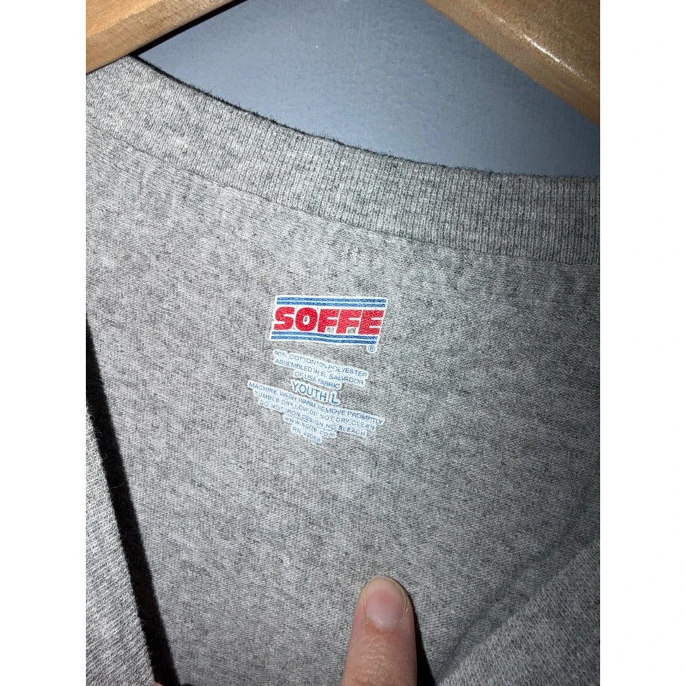 Soffe Kansas Jayhawks T‎ Shirt Youth Large Gray Property Of Kansas NCAA Tee